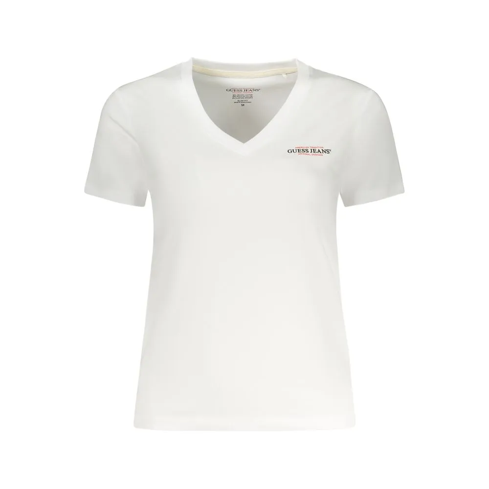 Guess Jeans Women's White Cotton Tops & T-Shirt