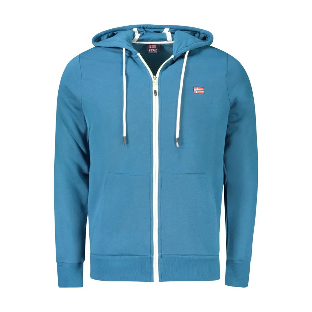 Norway 1963 Men's Blue Cotton Mens Sweater with Hood