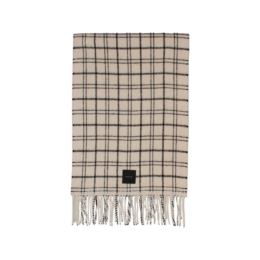 Calvin Klein Men's Beige Wool Scarf