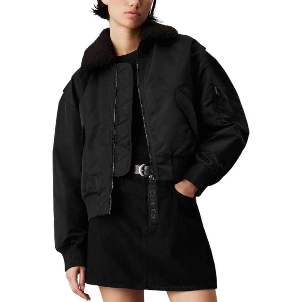 Calvin Klein Jeans Women's Black Polyester Jackets & Coat