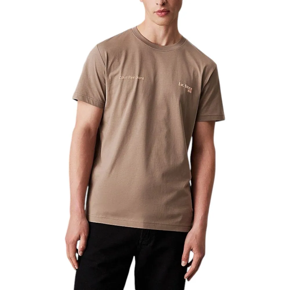 Calvin Klein Jeans Men's Beige Cotton T-Shirt