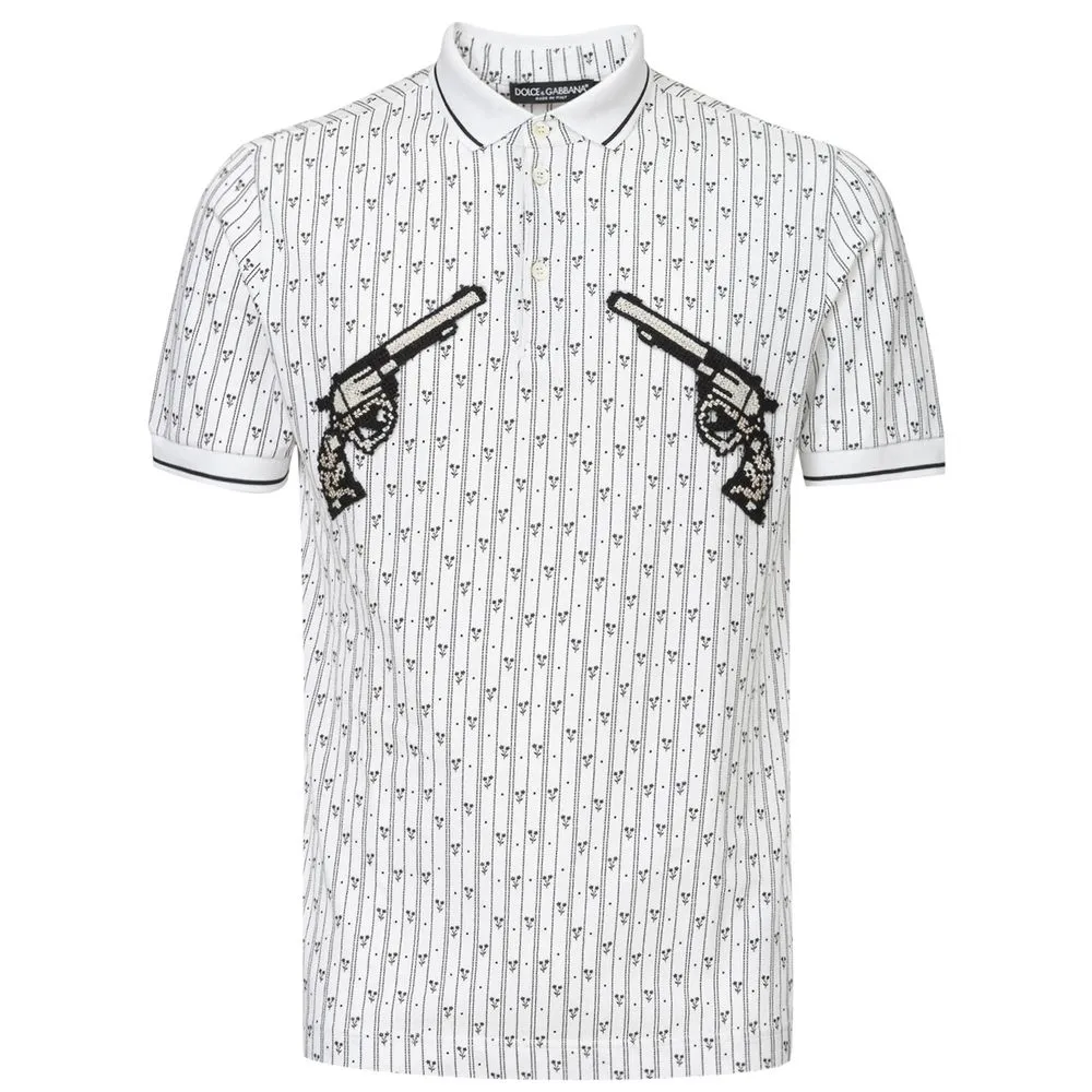 Dolce & Gabbana Men's White Cotton Polo Shirt