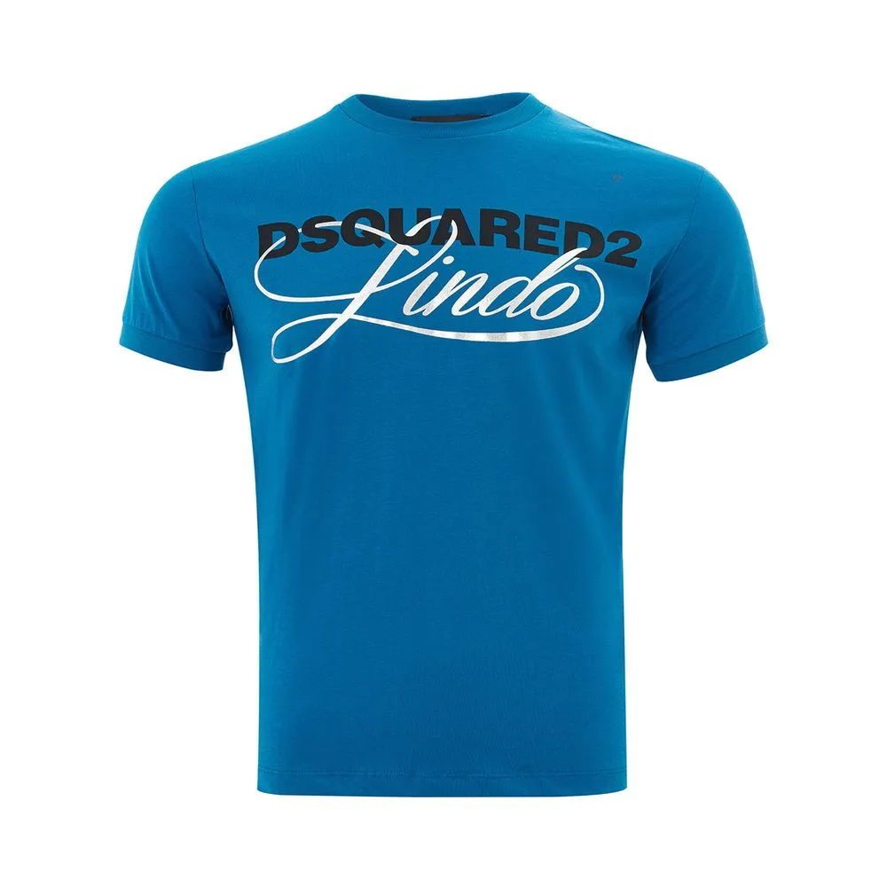 Dsquared² Men's Chic Blue Cotton Crew Neck Tee