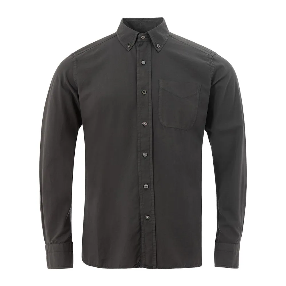 Tom Ford Men's Elegant Gray Cotton Shirt for Men