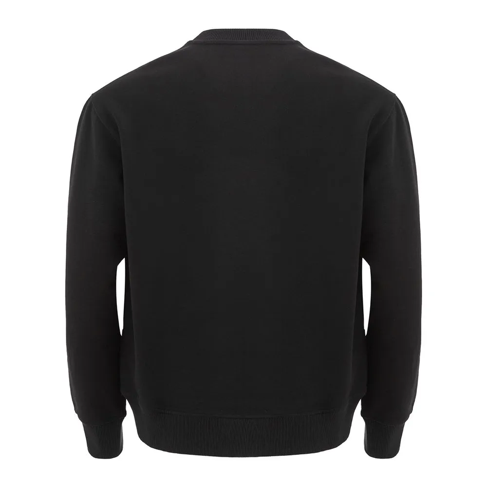 Versace Jeans Men's Sleek Black Cotton Sweater for Men