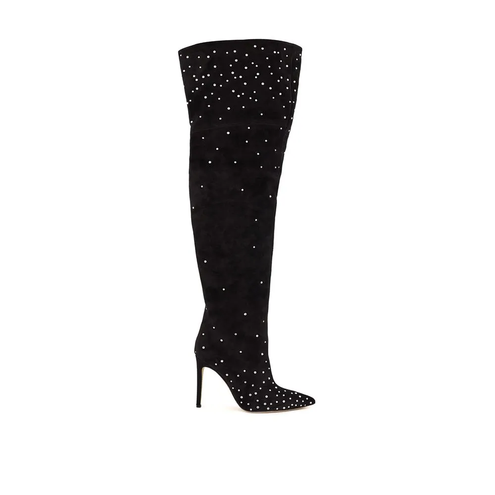 Paris Texas Women's Elegant Black Suede Ankle Boots