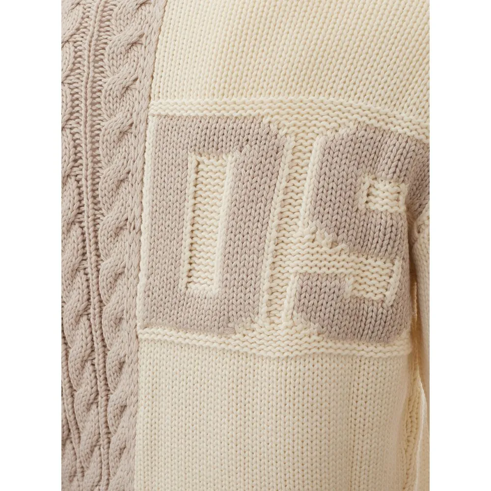 GCDS Men's Chic Beige Wool Sweater for the Stylish Man