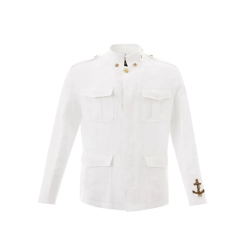 Pristine White Italian Linen Jacket