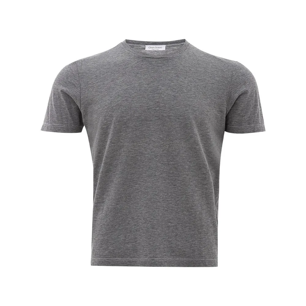 Gran Sasso Men's Elegant Gray Cotton T-Shirt for Men