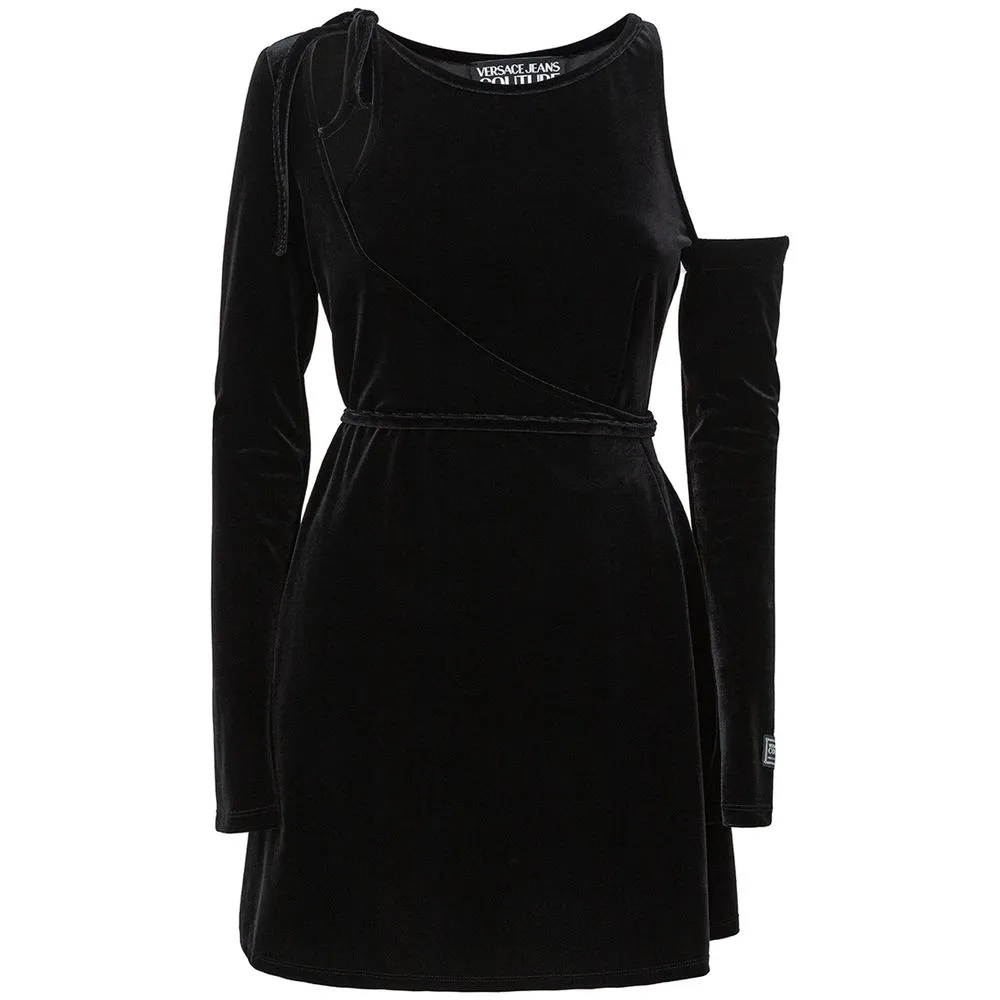 Versace Jeans Women's Chic Black Polyester Shift Dress