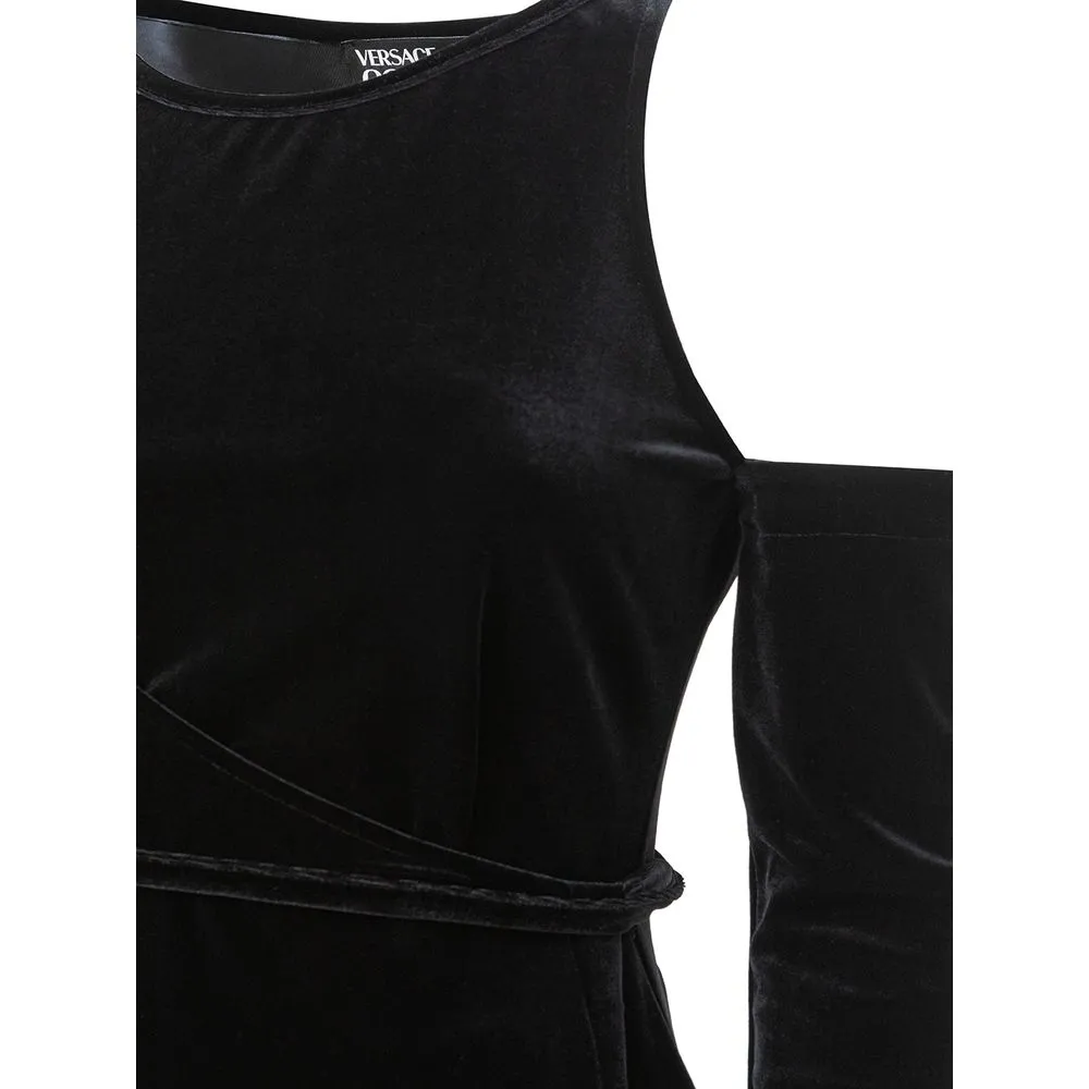 Versace Jeans Women's Chic Black Polyester Shift Dress