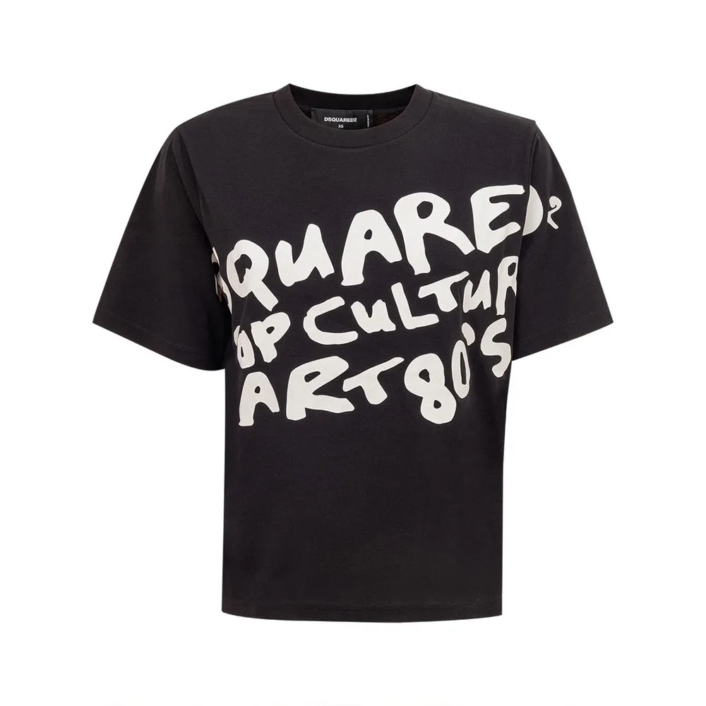 Dsquared² Women's Sleek Cotton Signature Tee in Black
