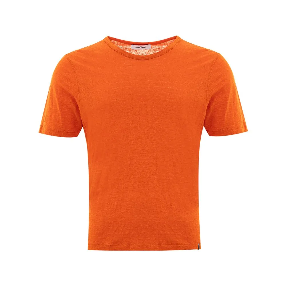 Gran Sasso Men's Elegant Linen T-Shirt in Vibrant Orange
