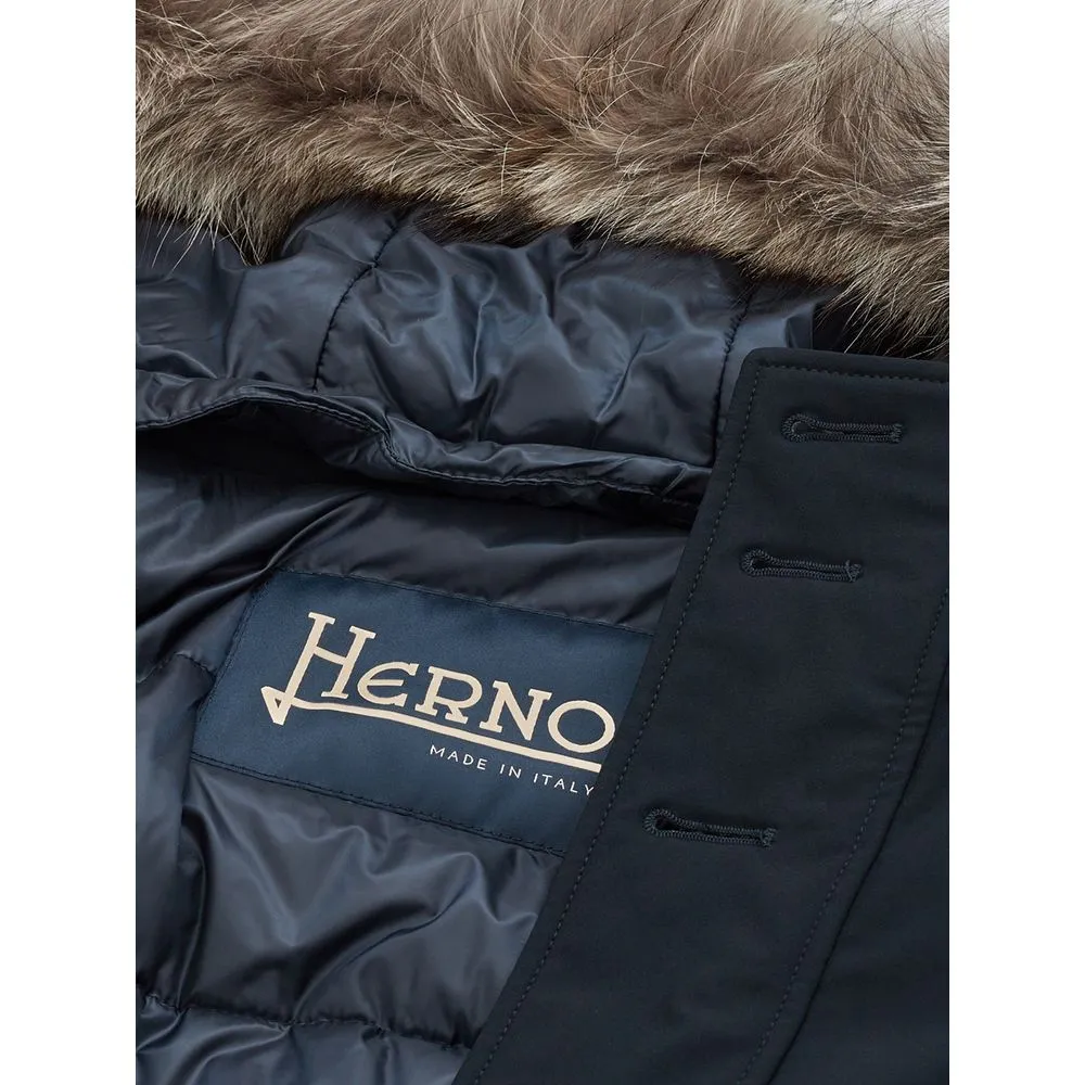 Herno Men's Elegant Blue Polyester Herno Jacket for Men