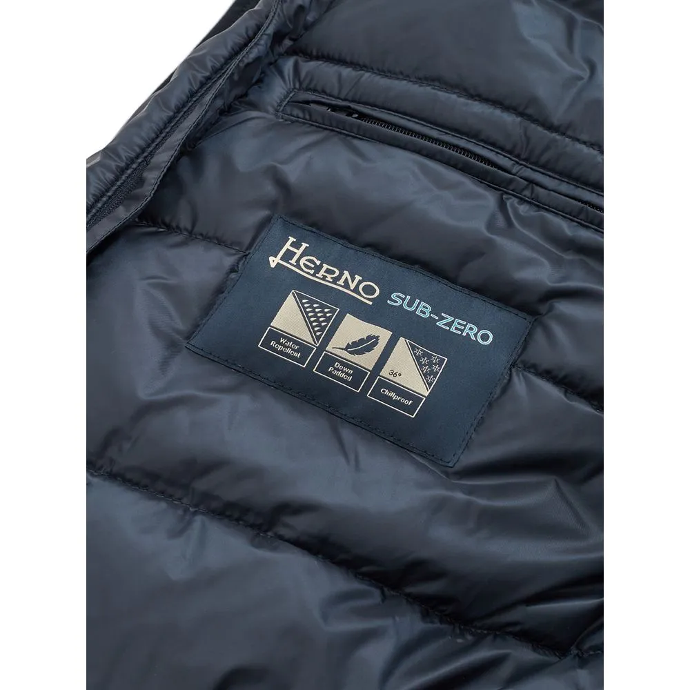 Herno Men's Elegant Blue Polyester Herno Jacket for Men