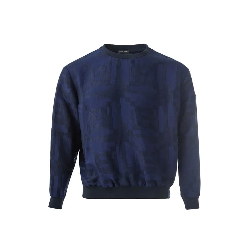 Emporio Armani Men's Elegant Linen Blue T-Shirt for Men