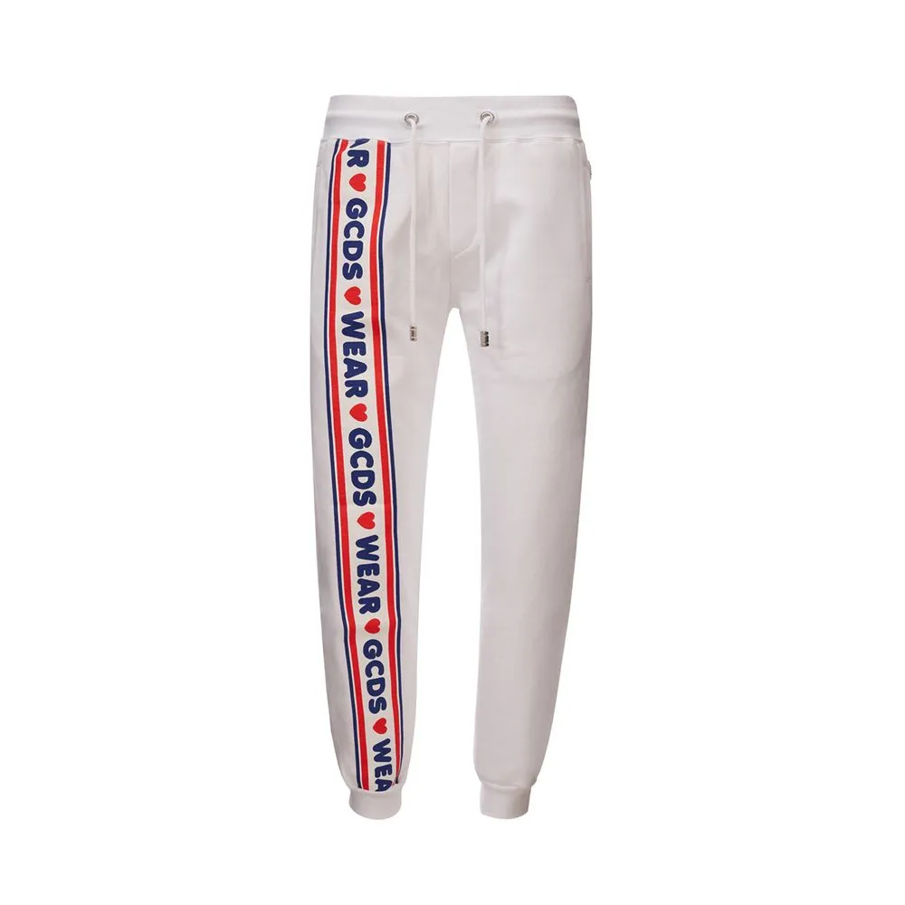 GCDS Men's Elevate Your Wardrobe with Chic White Cotton Pants