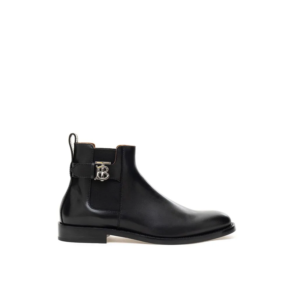 Burberry Men's Elegant Black Leather Men's Boots