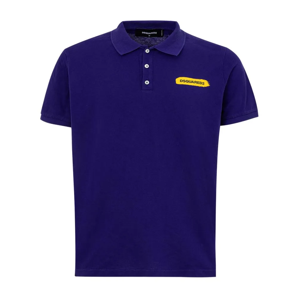 Dsquared² Men's Regal Purple Cotton Polo Elegance