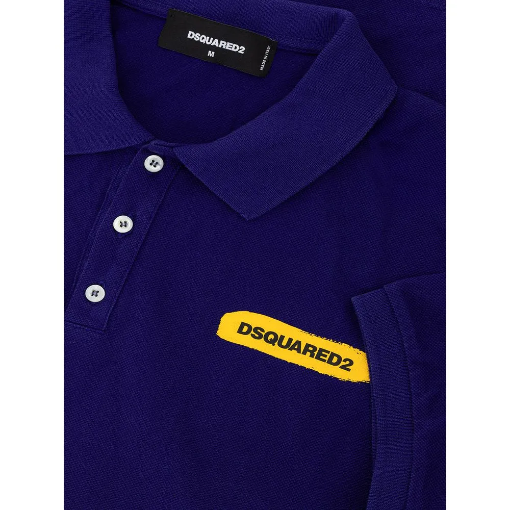 Dsquared² Men's Regal Purple Cotton Polo Elegance