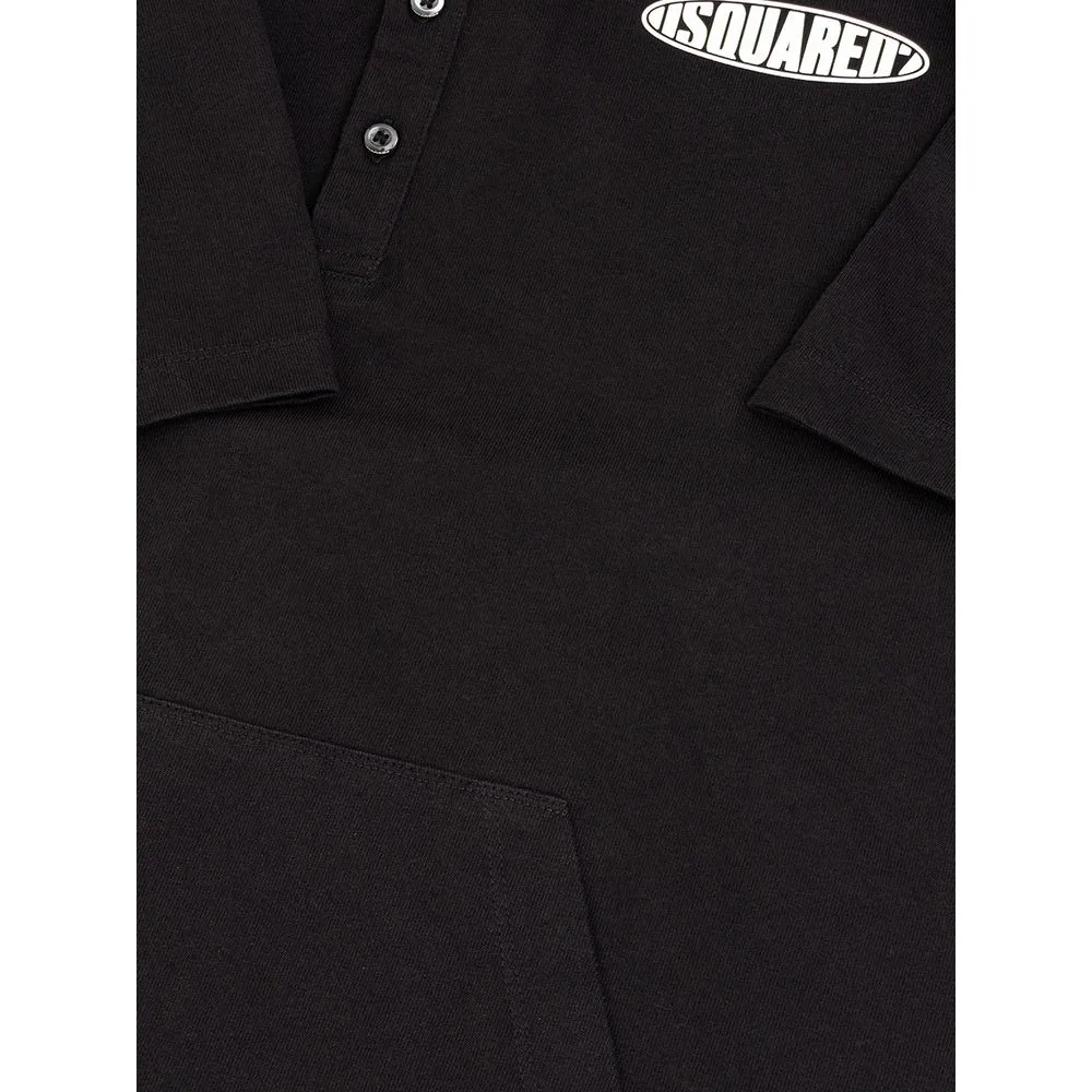 Dsquared² Men's Sleek Black Cotton Polo for Modern Men