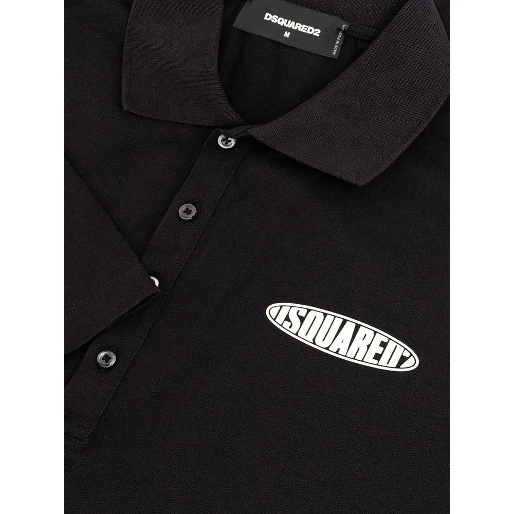 Dsquared² Men's Sleek Black Cotton Polo for Modern Men