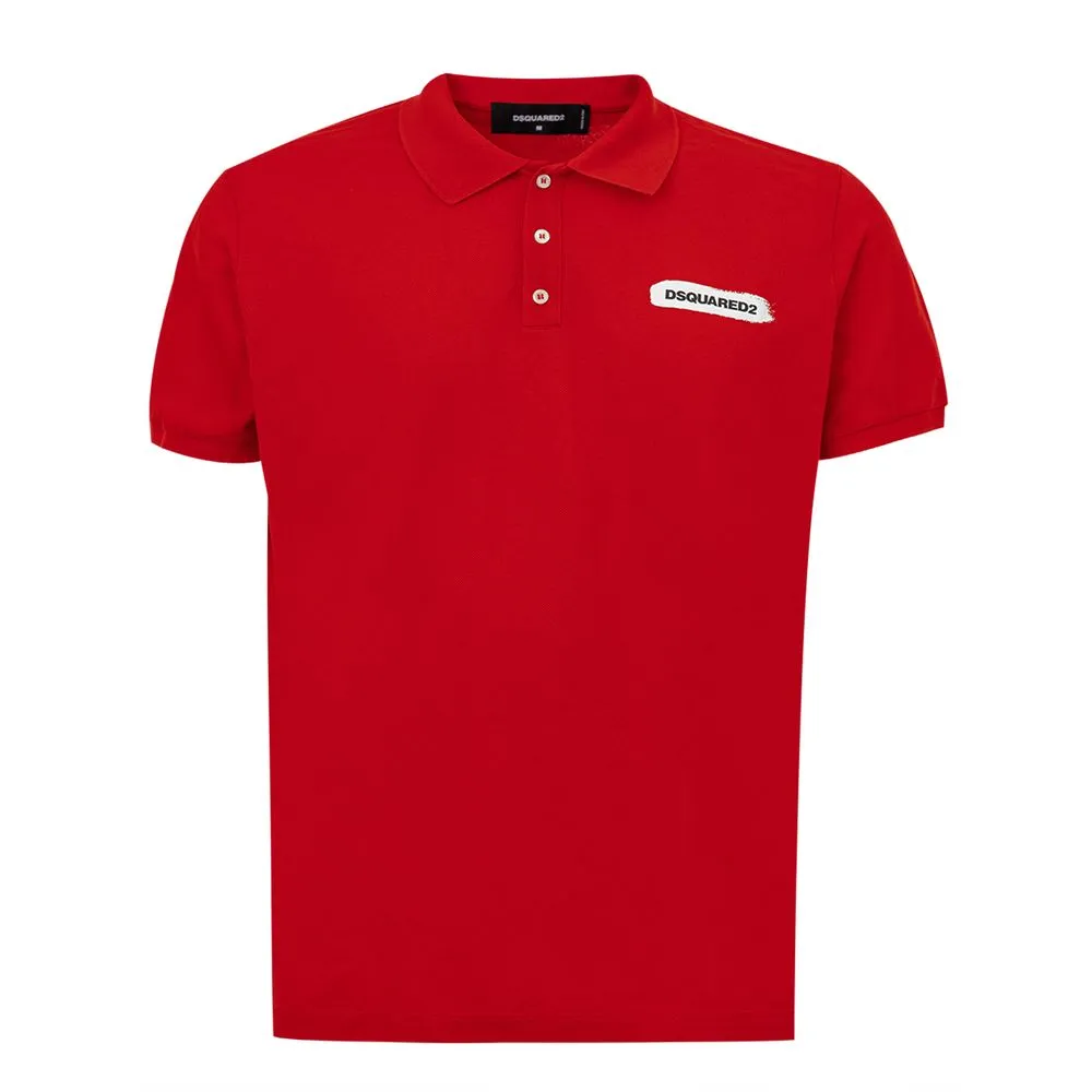 Dsquared² Men's Chic Red Cotton Polo for the Discerning Gentleman