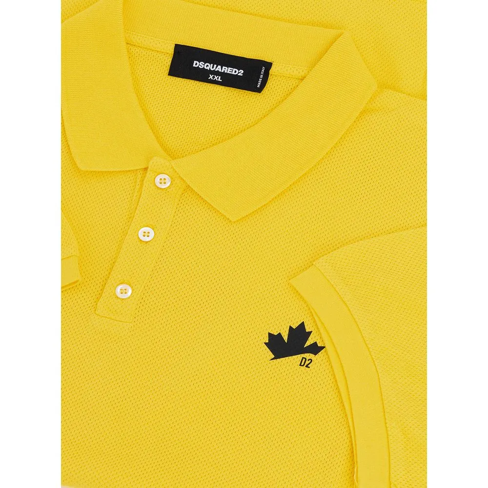 Dsquared² Men's Radiant Yellow Cotton Polo For Men