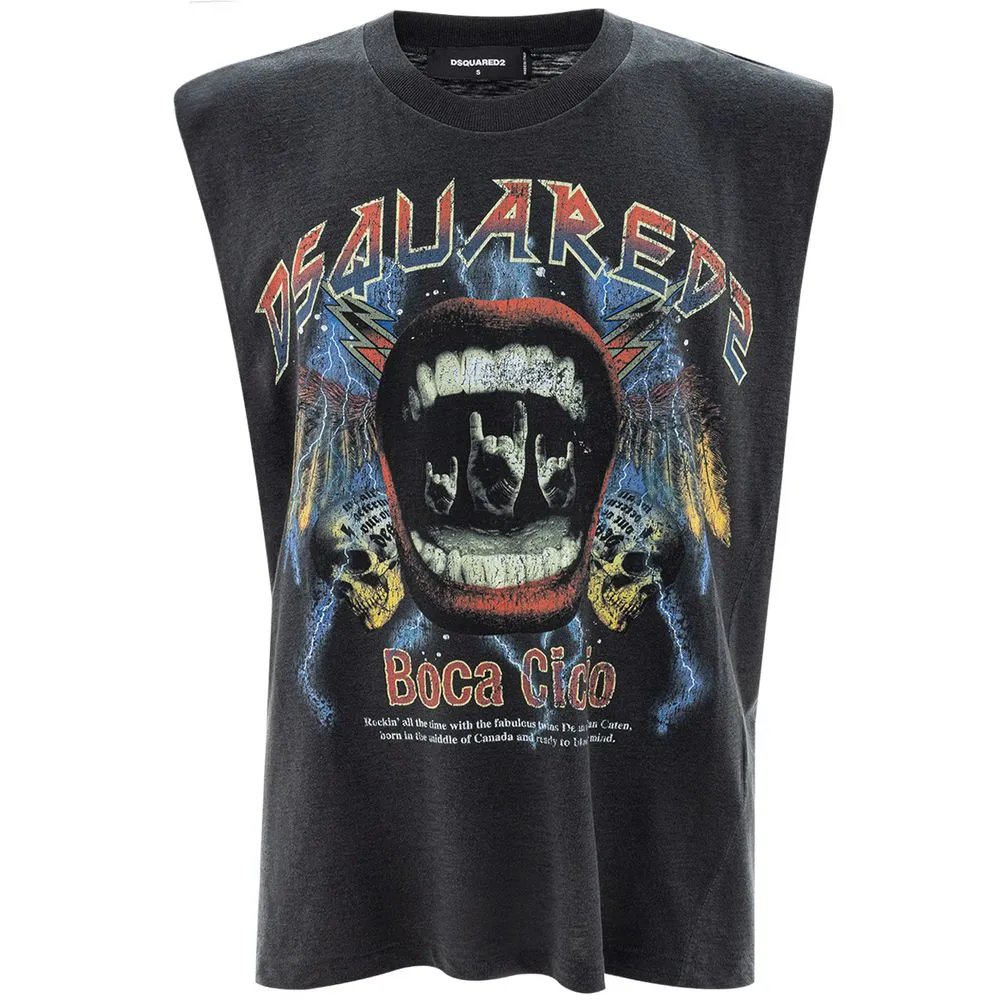 Dsquared² Men's Sleek Cotton Black Tee for the Modern Man