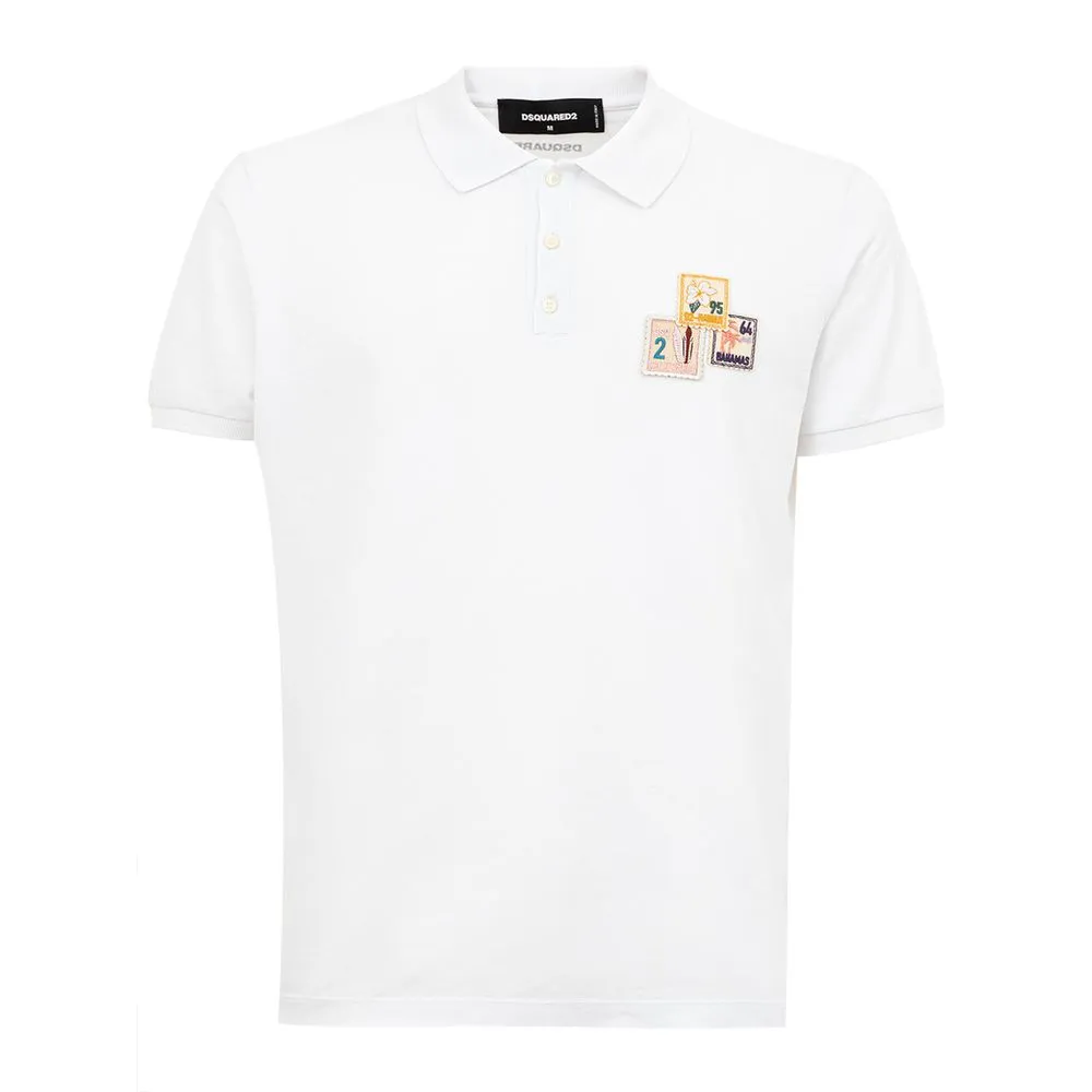 Dsquared² Men's Elegant White Cotton Polo Shirt for Men
