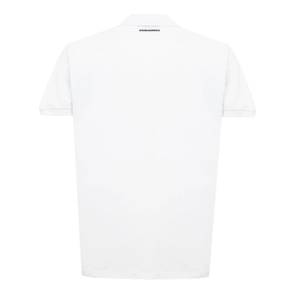 Dsquared² Men's Elegant White Cotton Polo Shirt for Men