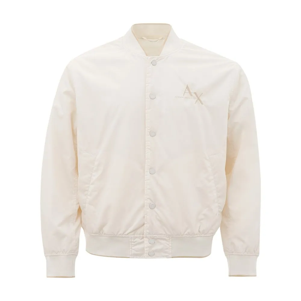 Armani Exchange Men's Elegant White Designer Jacket for Men