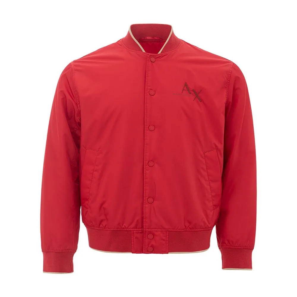 Armani Exchange Men's Vibrant Red Polyester Jacket for Men