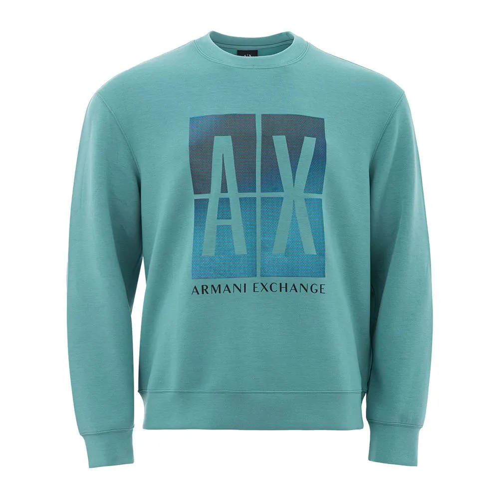 Armani Exchange Men's Sleek Green Modal Crewneck Sweater