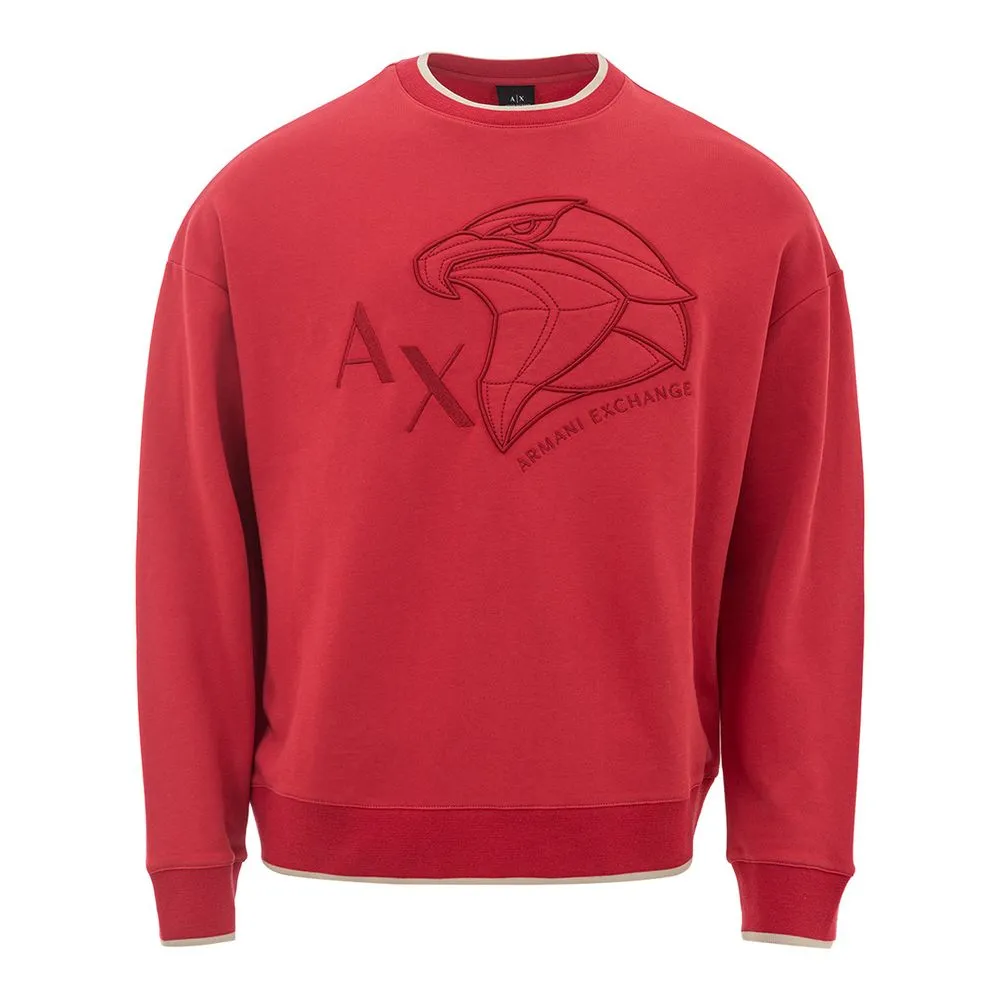Armani Exchange Men's Chic Red Cotton Sweater for Men