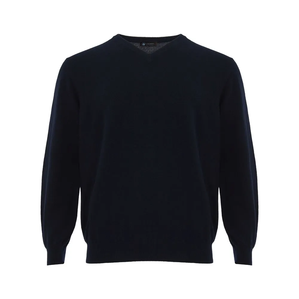 Elegant Cashmere Blue Sweater for Men