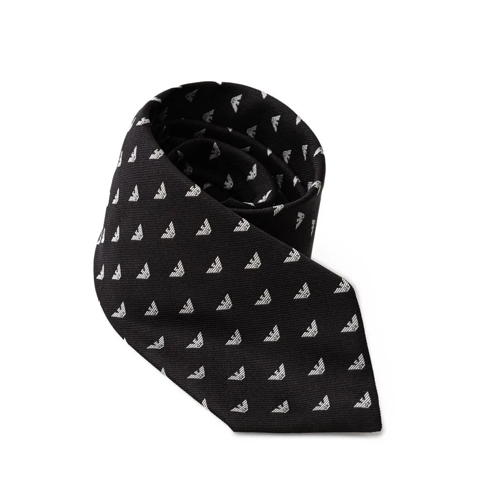 Emporio Armani Men's Black Silk Ties & Bowty