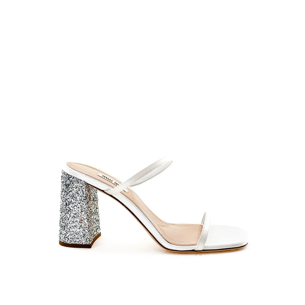 Miu Miu Women's White Silk Sandal