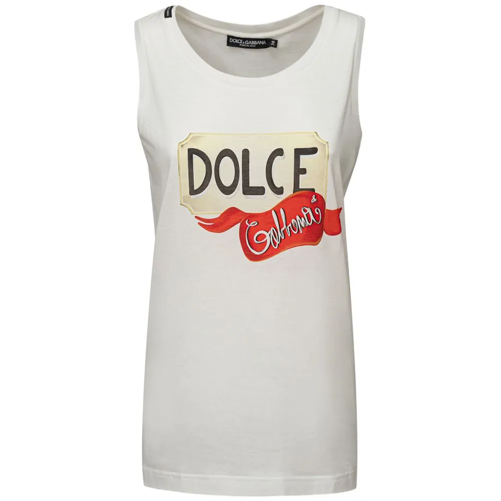 Dolce & Gabbana Women's White Cotton Tops & T-Shirt