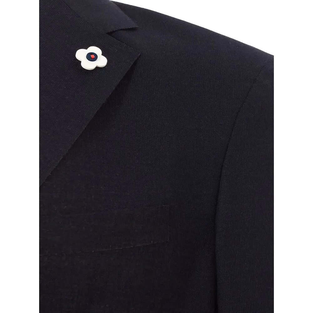 Lardini Men's Elegant Blue Cotton Lardini Jacket