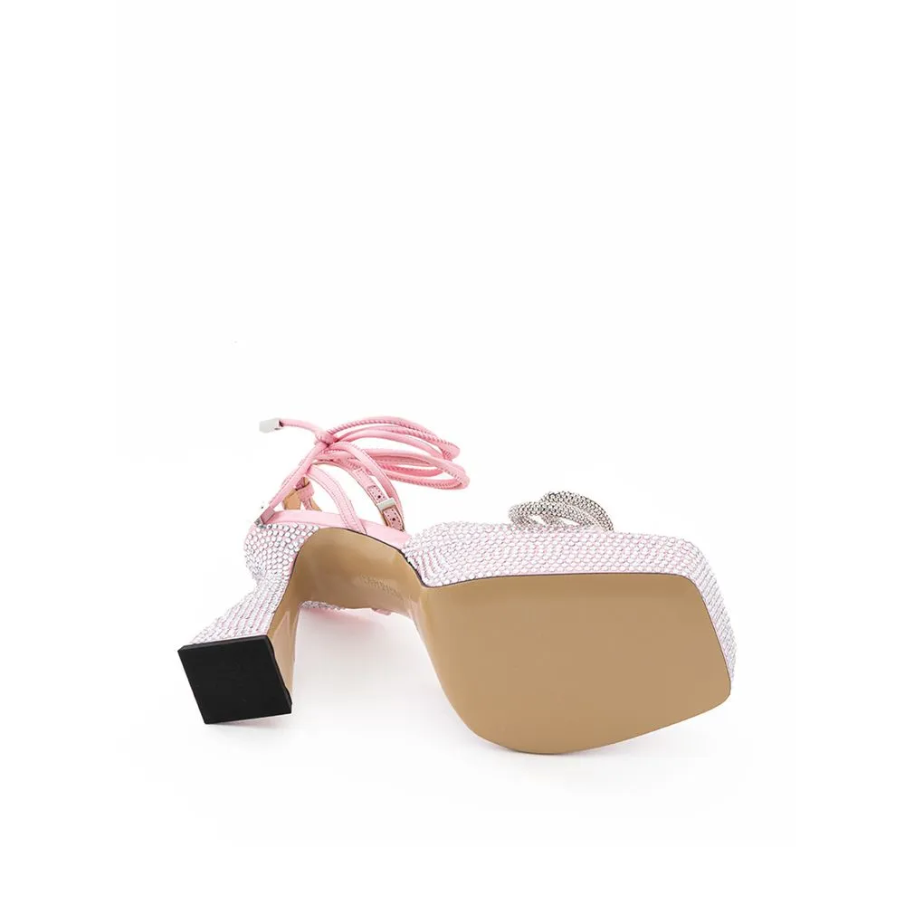 MACH & MACH Women's Chic Pink Leather Platforms for Elevated Style