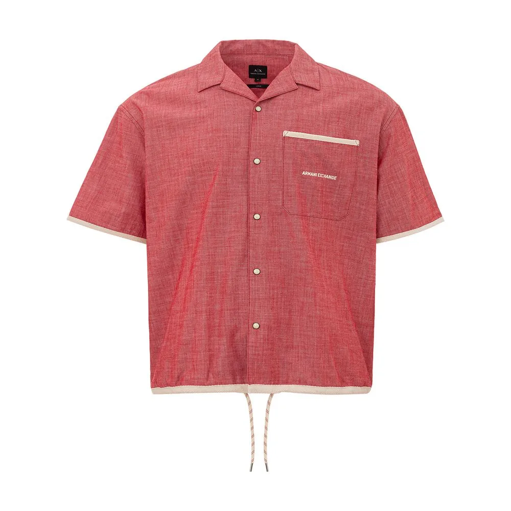 Armani Exchange Men's Crimson Cotton Classic Men's Shirt