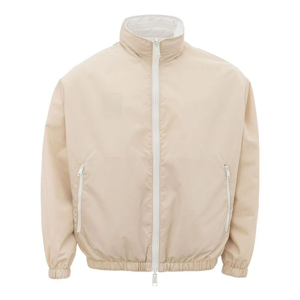 Armani Exchange Men's Beige Polyamide Jacket for the Modern Man