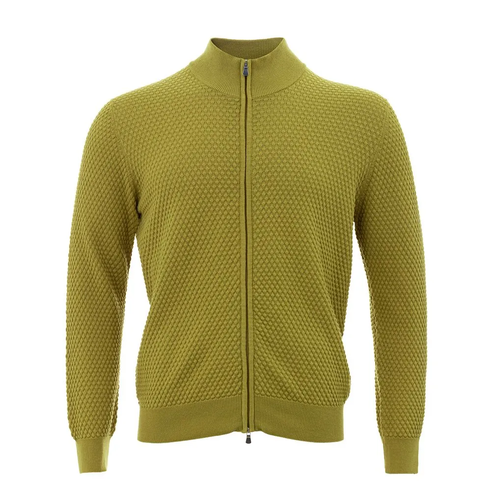 Elegant Yellow Cotton Cardigan for Men