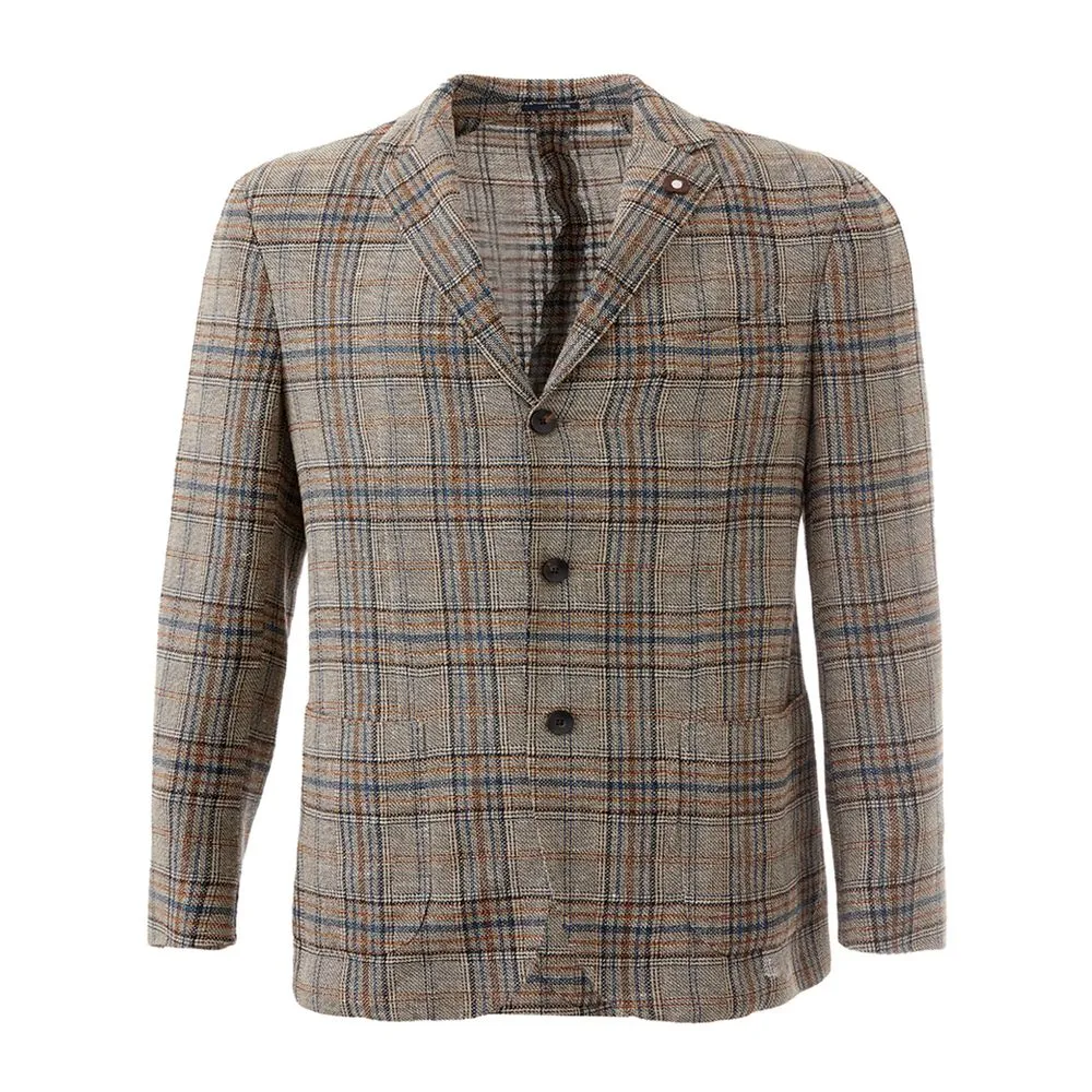Lardini Men's Lardini Elegant Multicolor Linen Jacket