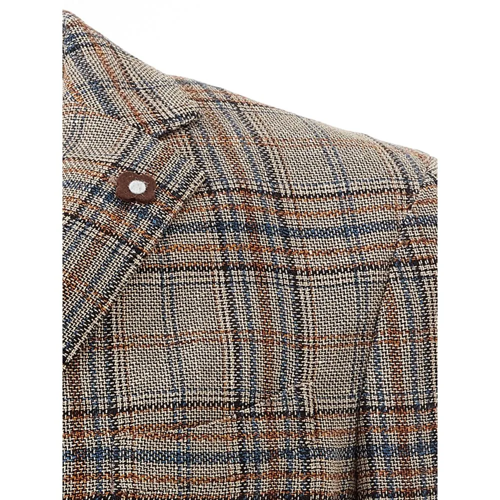 Lardini Men's Lardini Elegant Multicolor Linen Jacket