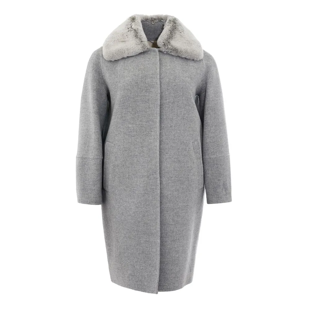 Herno Women's Elegant Gray Wool Jacket for Timeless Style
