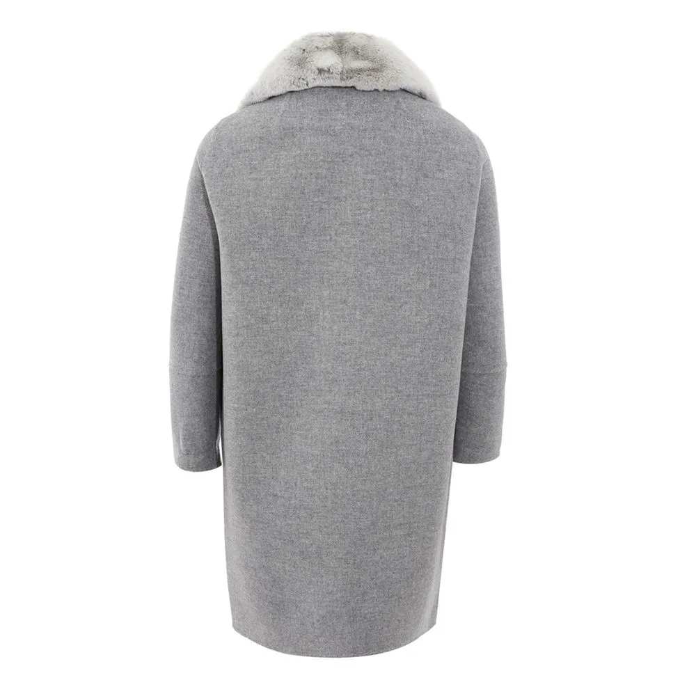 Herno Women's Elegant Gray Wool Jacket for Timeless Style