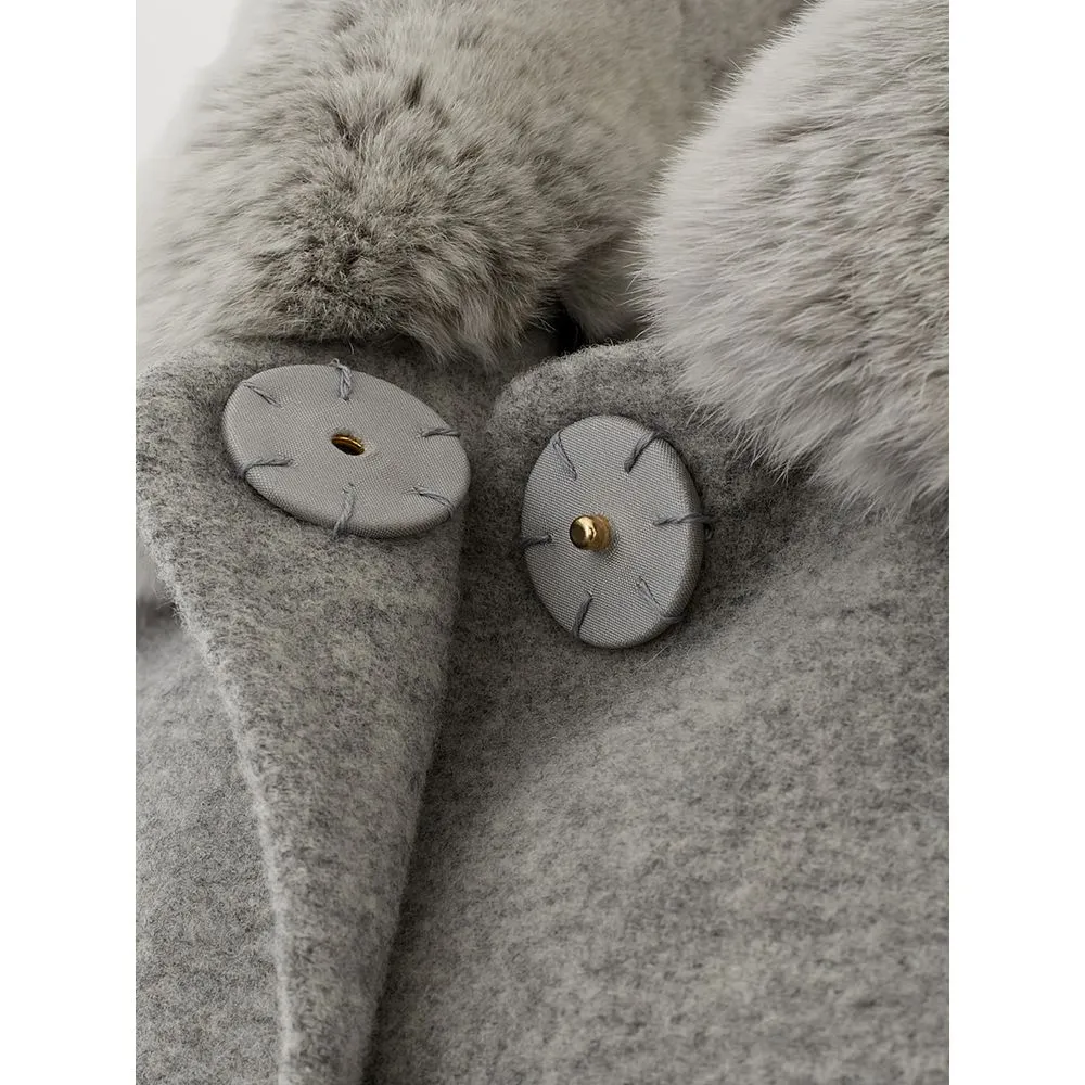 Herno Women's Elegant Gray Wool Jacket for Timeless Style