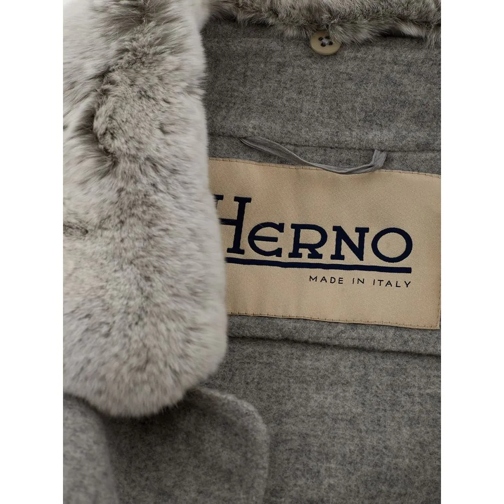 Herno Women's Elegant Gray Wool Jacket for Timeless Style
